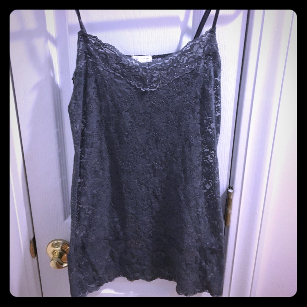 Grey lacey tank top